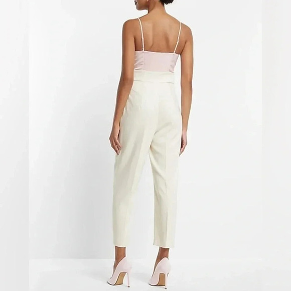 NWT Express Statement Bow Color Block Straight Leg  Jumpsuit - Picture 15 of 15